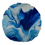 Cobalt Large 18  Premium Flano Round Cushions Back