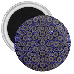 Blue Small Wonderful Floral In Mandalas 3  Magnets by pepitasart