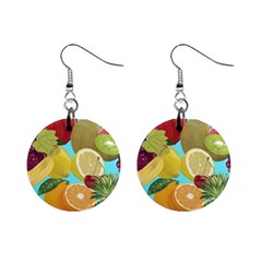 Fruit Picture Drawing Illustration Mini Button Earrings by Sapixe