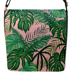Tropical Greens Leaves Design Flap Closure Messenger Bag (s)