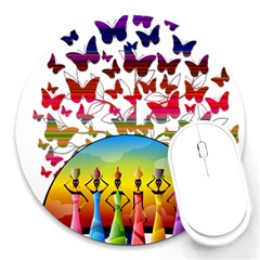 African Americn Art African American Women Round Mousepads by AlteredStates