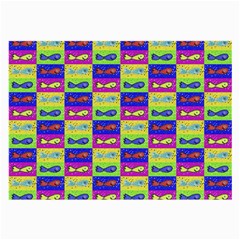 Cartoon Style Marine Life Motif Pattern Large Glasses Cloth (2-side) by dflcprints
