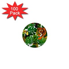 Tropical Pelican Tiger Jungle 1  Mini Buttons (100 Pack)  by snowwhitegirl
