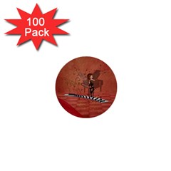 Cute Fairy Dancing On A Piano 1  Mini Buttons (100 Pack)  by FantasyWorld7