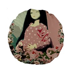 Rose Floral Doll Standard 15  Premium Round Cushions by snowwhitegirl
