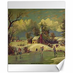 American Winter Life Illustration Basic Correction Canvas 11  X 14  by Vintageworksandhome