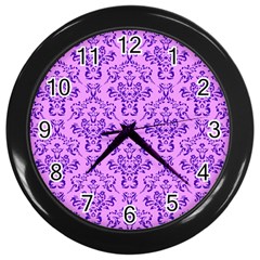 Victorian Violet Wall Clock (black) by snowwhitegirl