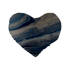 Blue Ice 2 Standard 16  Premium Heart Shape Cushions by WILLBIRDWELL