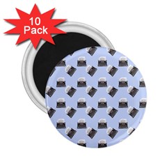 Retro Typewriter Blue Pattern 2 25  Magnets (10 Pack)  by snowwhitegirl