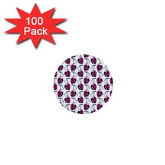 Flamingo Leaf Patttern Blue 1  Mini Buttons (100 Pack)  by snowwhitegirl