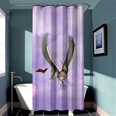 Cute Little Pegasus With Butterflies Shower Curtain 36  X 72  (stall)  by FantasyWorld7