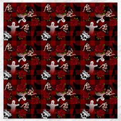 Gothic Woman Rose Bats Pattern Canvas 16  X 16  by snowwhitegirl