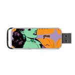 Zombie Retro Girl Portable USB Flash (One Side) Front