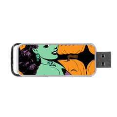 Zombie Retro Girl Black Portable Usb Flash (two Sides) by snowwhitegirl