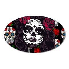 Mexican Skull Lady Oval Magnet by snowwhitegirl