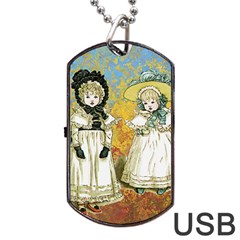 Little Victorian Girls Dog Tag Usb Flash (two Sides) by snowwhitegirl