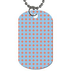 Pastel Mod Blue Orange Circles Dog Tag (one Side) by BrightVibesDesign
