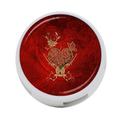 Wonderful Decorative Heart In Gold And Red 4-port Usb Hub (two Sides) by FantasyWorld7