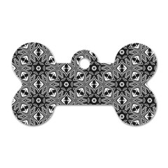 Black And White Pattern Dog Tag Bone (one Side) by Simbadda
