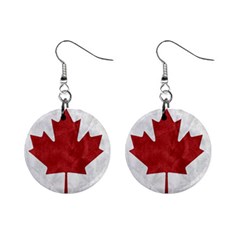 Canada Grunge Flag Mini Button Earrings by Valentinaart