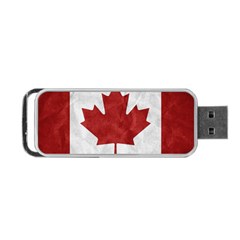 Canada Grunge Flag Portable Usb Flash (one Side) by Valentinaart