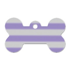 Bold Stripes Soft Purple Pattern Dog Tag Bone (two Sides) by BrightVibesDesign