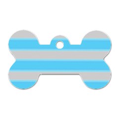 Bold Stripes Turquoise Pattern Dog Tag Bone (two Sides) by BrightVibesDesign