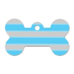 Bold Stripes Turquoise pattern Dog Tag Bone (Two Sides) Back