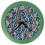 Peacock Pattern Close Up Plumage Color Wall Clock Front