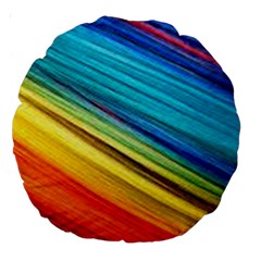 Rainbow Large 18  Premium Round Cushions by NSGLOBALDESIGNS2