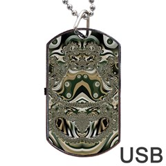 Fractal Art Artwork Design Dog Tag Usb Flash (one Side) by Simbadda