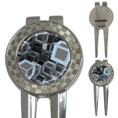 3d Cube Fantasy Square Shape 3-in-1 Golf Divots by Simbadda