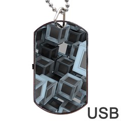 3d Cube Fantasy Square Shape Dog Tag Usb Flash (one Side) by Simbadda