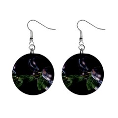 Plums Photo Art Fractalius Fruit Mini Button Earrings by Sapixe