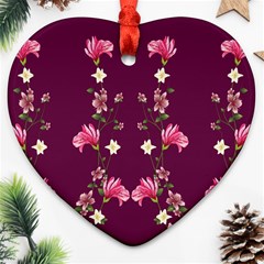 New Motif Design Textile New Design Heart Ornament (two Sides) by Sapixe