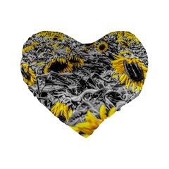 Sunflower Field Girasol Sunflower Standard 16  Premium Heart Shape Cushions by Sapixe
