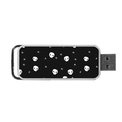 Pattern Skull Stars Halloween Gothic On Black Background Portable Usb Flash (one Side) by genx