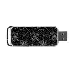 Pattern Spiderweb Halloween Gothic On Black Background Portable Usb Flash (one Side) by genx