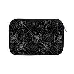 Pattern Spiderweb Halloween Gothic On Black Background Apple Ipad Mini Zipper Cases by genx