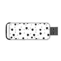 Pattern Skull Stars Handrawn Naive Halloween Gothic Black And White Portable Usb Flash (two Sides) by genx