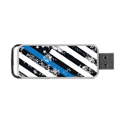 Usa Flag The Thin Blue Line I Back The Blue Usa Flag Grunge On White Background Portable Usb Flash (one Side) by snek