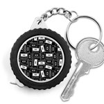 Tape Cassette 80s Retro GenX Pattern black and White Measuring Tape Front