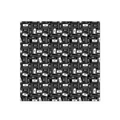 Tape Cassette 80s Retro Genx Pattern Black And White Satin Bandana Scarf by genx
