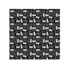 Tape Cassette 80s Retro Genx Pattern Black And White Small Satin Scarf (square) by genx