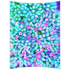 Blue And Hot Pink Succulent Sedum Flowers Detail Back Support Cushion by myrubiogarden