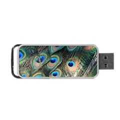 Peacock Feathers Bird Colorful Portable Usb Flash (one Side) by Wegoenart