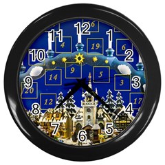 Advent Calendar Advent Gifts Wall Clock (black) by Wegoenart