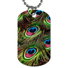 Peacock Feathers Feather Color Dog Tag (one Side) by Wegoenart