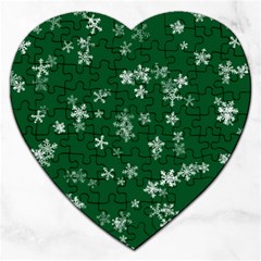 Template Winter Christmas Xmas Jigsaw Puzzle (heart) by Simbadda