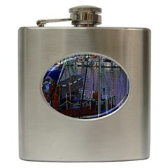 Christmas Boats In Harbor Hip Flask (6 Oz) by Wegoenart